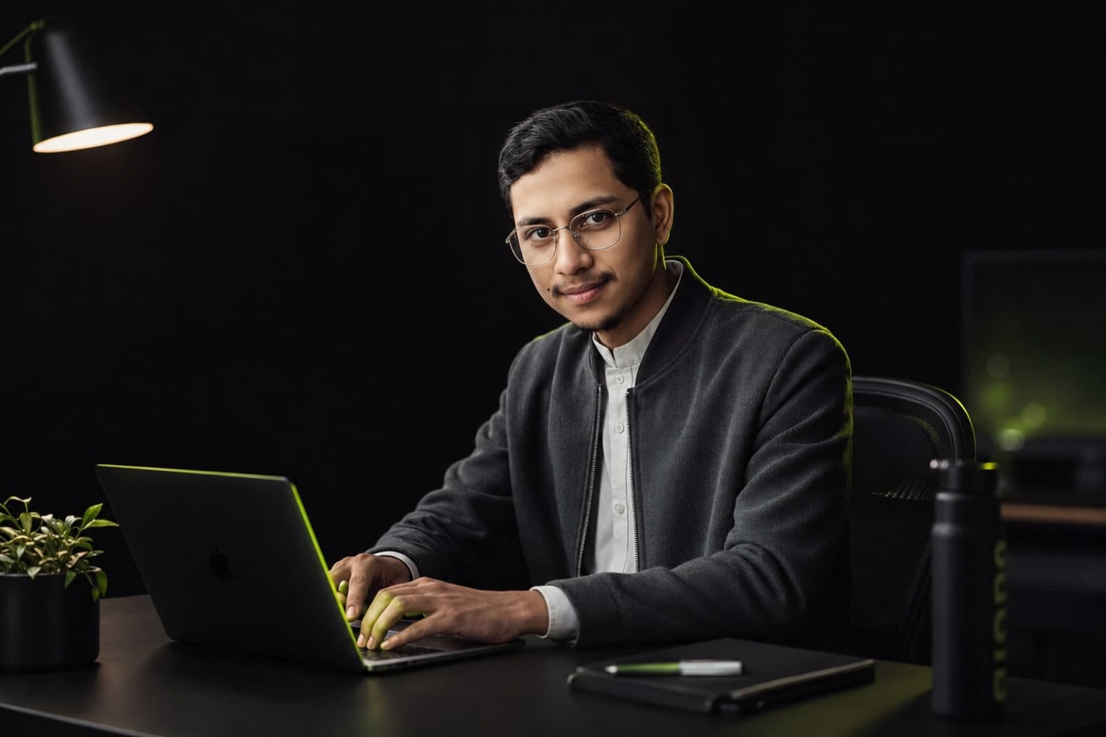 Abdullah at his desk