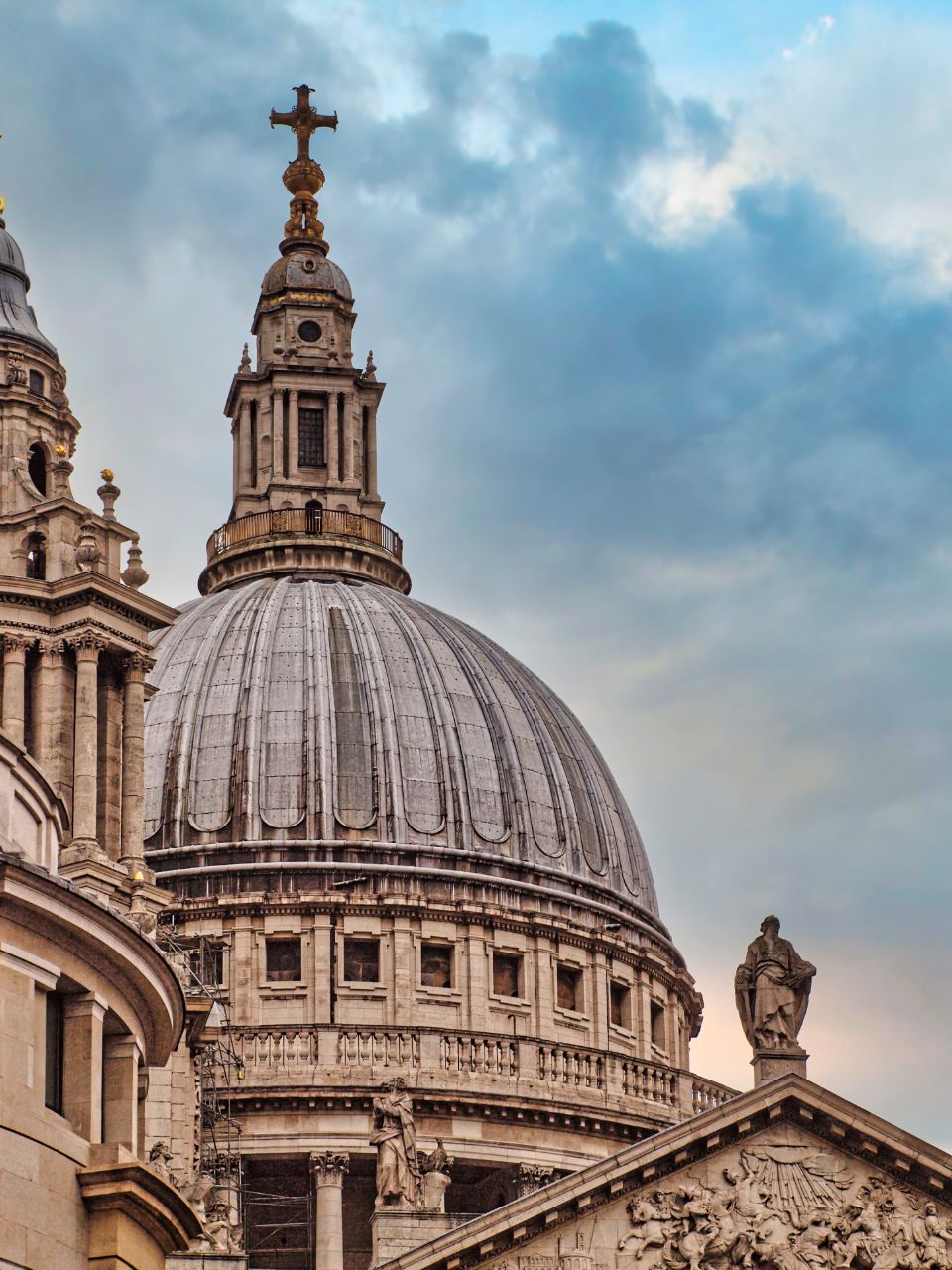 The dome of a London cathedral against the sky