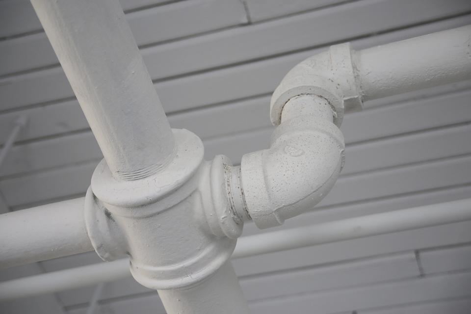 Neatly fitted white pipework